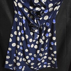 Banana Republic Strapless Dress in Navy and White Dots